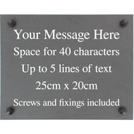 Personalised Large Slate Plaque/Sign with wall fixings - 25x20cm