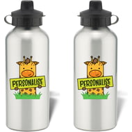 Personalised Kids Giraffe Aluminium Water Bottle