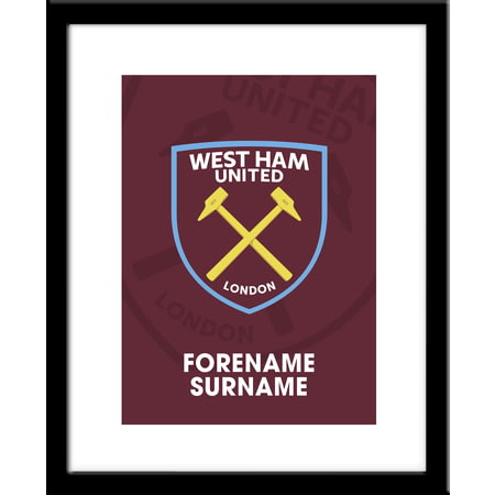 Personalised West Ham United FC Bold Crest Framed Print