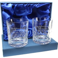 Personalised Crystal Whisky Glass Tumblers Set of 2 In Presentation Box