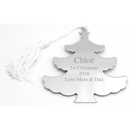Personalised Silver Christmas Tree Decoration