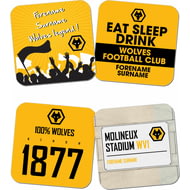Personalised Wolves Coasters