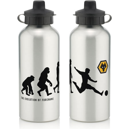 Personalised Wolves FC Player Evolution Aluminium Sports Water Bottle