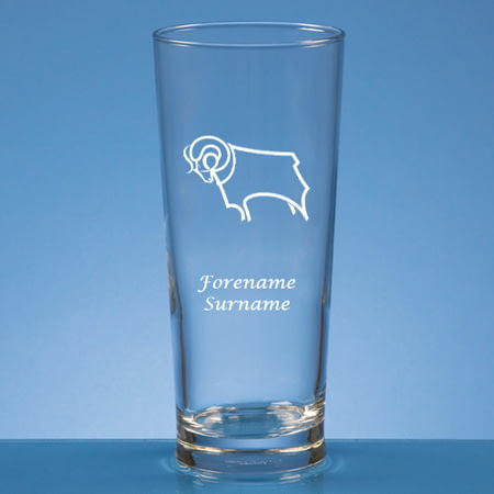 Personalised Derby County FC Crest Beer Pint Glass