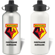 Personalised Watford FC Bold Crest Aluminium Sports Water Bottle