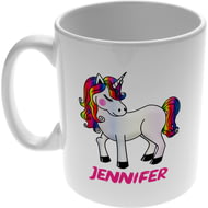 Personalised Girls Unicorn Plastic Drop Proof Mug