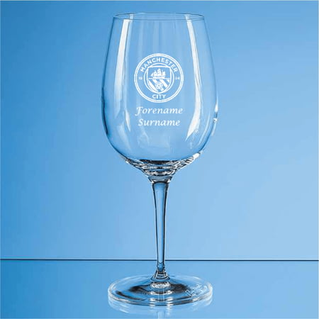 Personalised Manchester City FC Personalised Crest 480ml Wine Glass