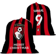 Personalised AFC Bournemouth FC Back Of Shirt Large Fabric Christmas Santa Sack