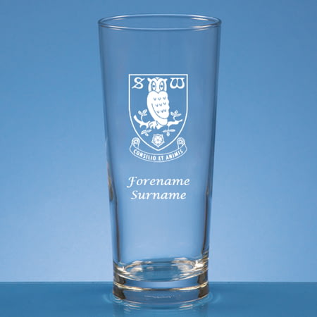 Personalised Sheffield Wednesday FC Crest Beer Pint Glass