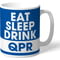 Personalised Queens Park Rangers FC Eat Sleep Drink Mug