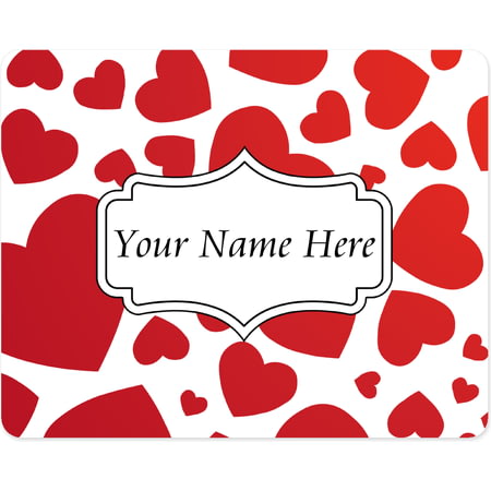 Personalised Hearts Design Mouse Mat