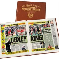 Personalised Cardiff City Football Newspaper Book - A3 Leatherette Cover