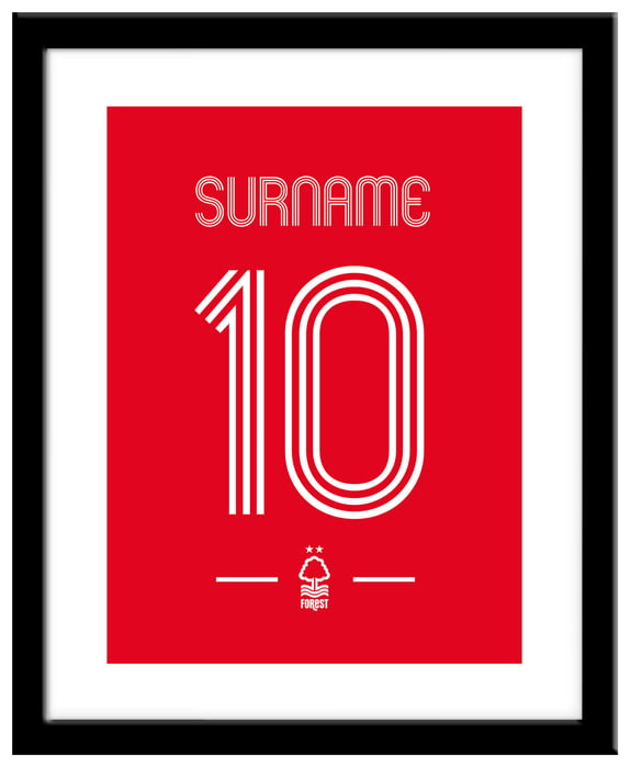 Personalised Nottingham Forest FC Retro Shirt Framed Print from Go Find ...