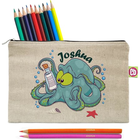 personalised pencil case and pencils