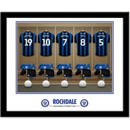 Personalised Rochdale AFC Dressing Room Shirts Framed Print