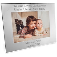 Personalised Silver Landscape Photo Frame - Any Message