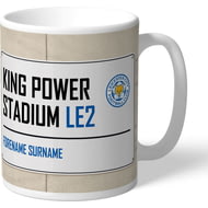 Personalised Leicester City FC King Power Stadium Street Sign Mug