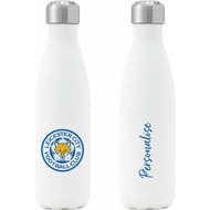 Personalised Leicester City FC Crest Insulated Water Bottle - White