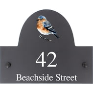 Personalised Chaffinch Bird Motif Slate House Name Or Number Plaque/Sign - 25x20cm