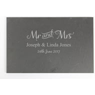 Personalised Mr & Mrs Slate Cheeseboard Placemat