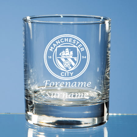 Personalised Manchester City FC Crest Whisky Glass
