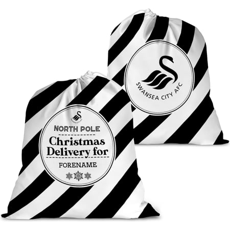 Personalised Swansea City AFC FC Christmas Delivery Large Fabric Santa Sack