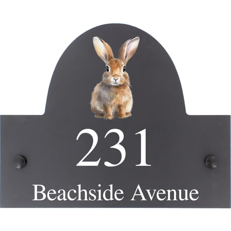 Personalised Rabbit Wildlife Animal Motif Slate House Name Or Number Plaque/Sign - 25x20cm