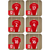 Personalised Middlesbrough FC Dressing Room Shirts Coasters Set of 6