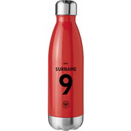 Personalised Brentford FC Back Of Shirt Red Insulated Water Bottle