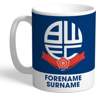 Personalised Bolton Wanderers Bold Crest Mug