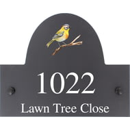 Personalised Flamecrest Bird Motif Slate House Name Or Number Plaque/Sign - 25x20cm