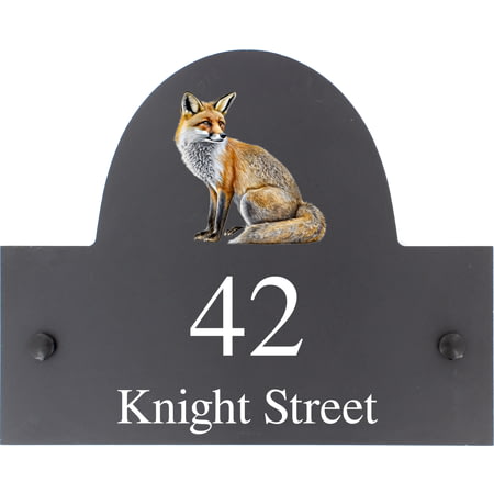 Personalised Fox Wildlife Animal Motif Slate House Name Or Number Plaque/Sign - 25x20cm