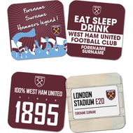 Personalised West Ham United FC Coasters