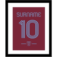 Personalised West Ham United Retro Shirt Framed Print