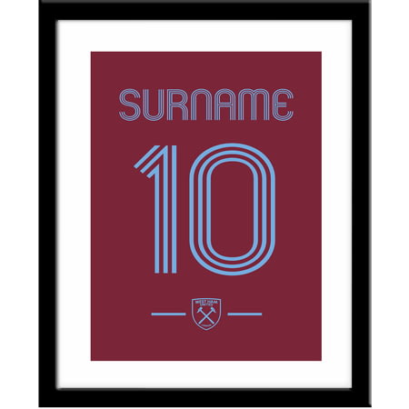 Personalised West Ham United Retro Shirt Framed Print
