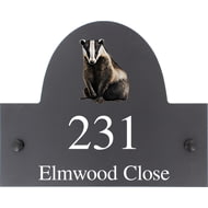 Personalised Badger Wildlife Animal Motif Slate House Name Or Number Plaque/Sign - 25x20cm