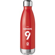 Personalised Middlesbrough FC Back Of Shirt Red Insulated Water Bottle