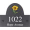 Personalised Rudbekia Flower Motif Slate House Name Or Number Plaque/Sign - 25x20cm