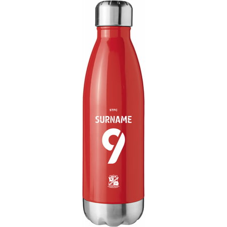 Personalised Swindon Town FC Back Of Shirt Red Insulated Water Bottle