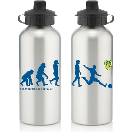 Personalised Leeds United FC Player Evolution Aluminium Sports Water Bottle