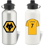 Personalised Wolves Shirt Aluminium Sports Water Bottle