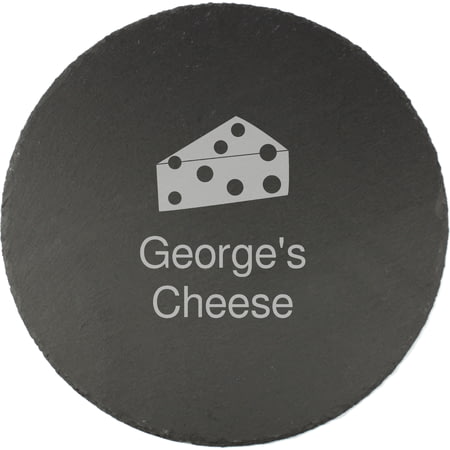 Personalised Engraved Cheese Motif Round Slate Cheeseboard