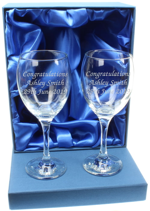 Personalised Engraved Pair of Wine Glasses from Go Find A Gift