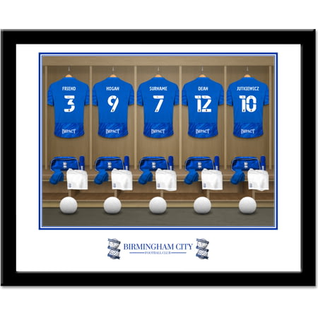 Personalised Birmingham City FC Dressing Room Shirts Framed Print