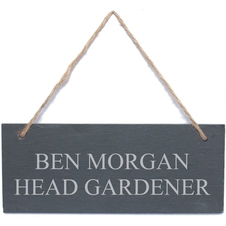 Personalised Hanging Rectangle Slate Plaque Sign - 25x10cm - Outdoor Garden Shed Sign