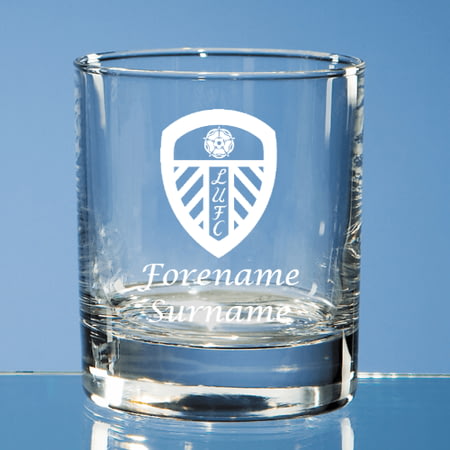 Personalised Leeds United FC Crest Whisky Glass