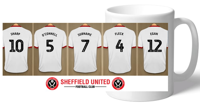 Personalised Sheffield United Fc Dressing Room Shirts Mug