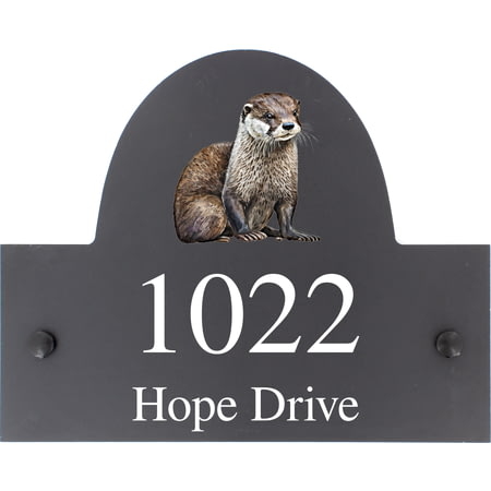 Personalised Otter Wildlife Animal Motif Slate House Name Or Number Plaque/Sign - 25x20cm