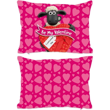 Personalised Shaun The Sheep Valentines 'Be My Valentine' Rectangle Cushion - 45x30cm
