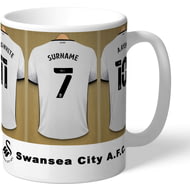 Personalised Swansea City AFC Dressing Room Shirts Mug